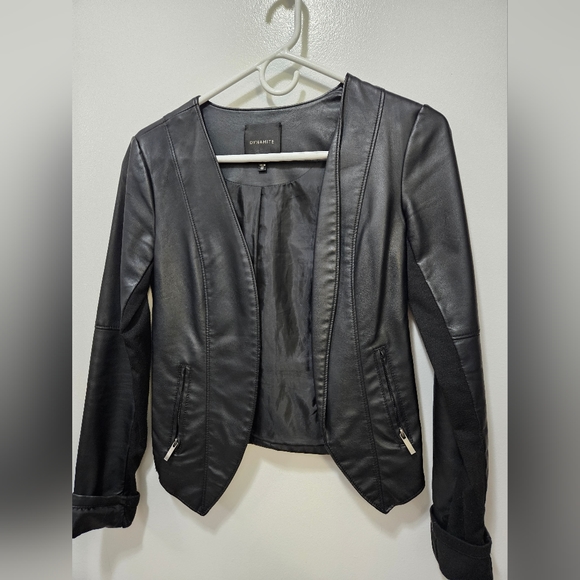 Dynamite Black Faux Leather Blazer XS - Picture 1 of 3